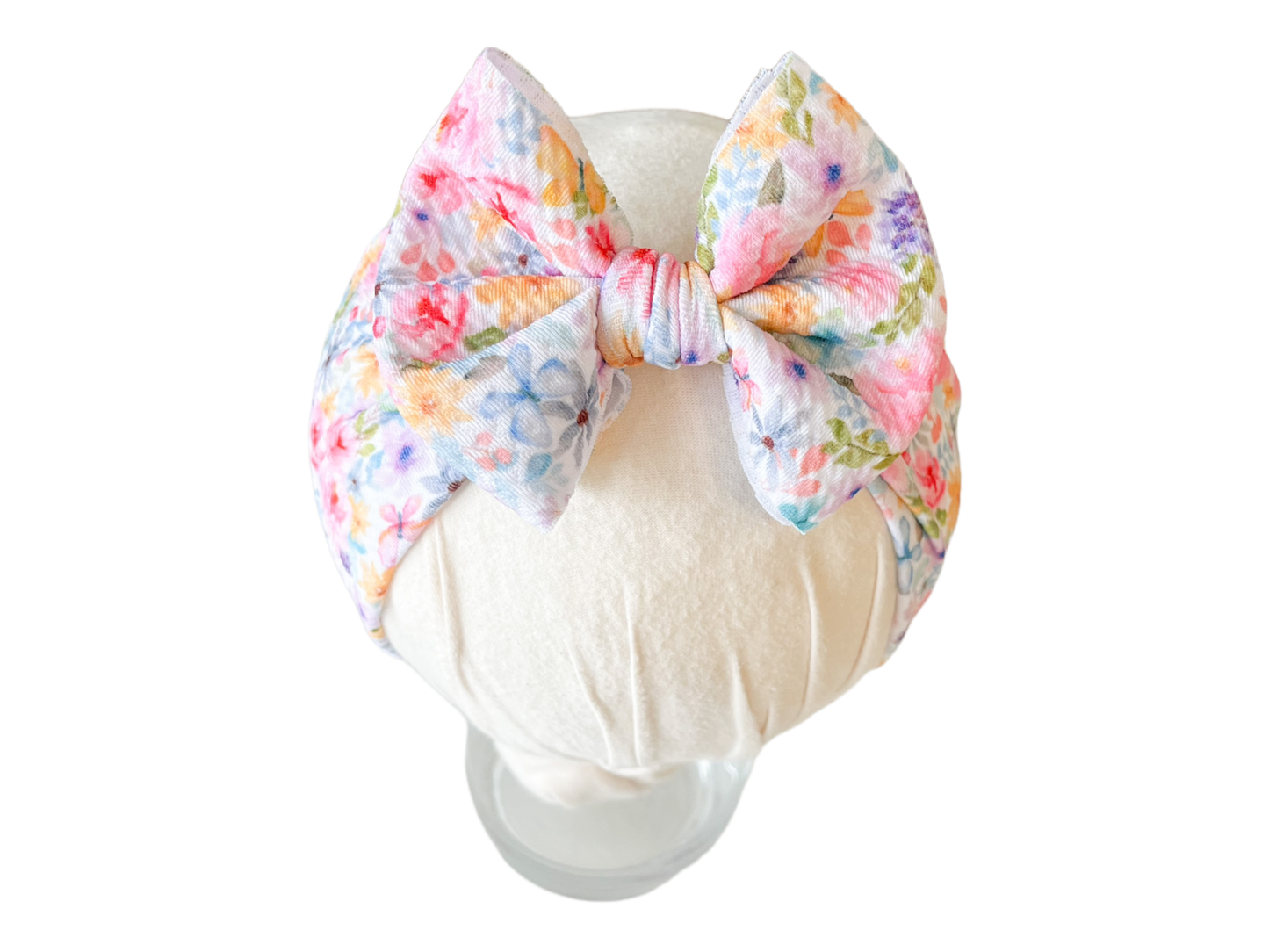 Spring Floral Headwrap Baby Bow