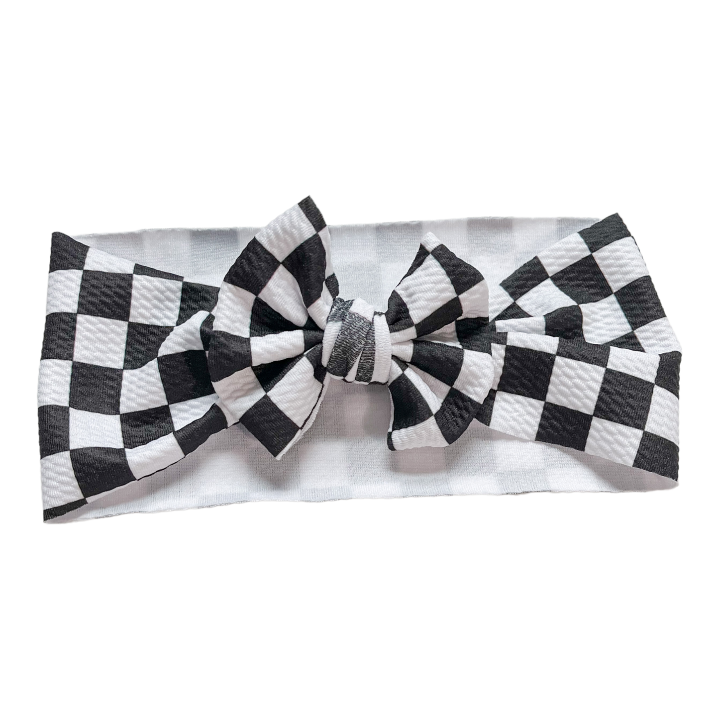 Black and White Checkered Headwrap Baby Bow, Baby Girl Bow