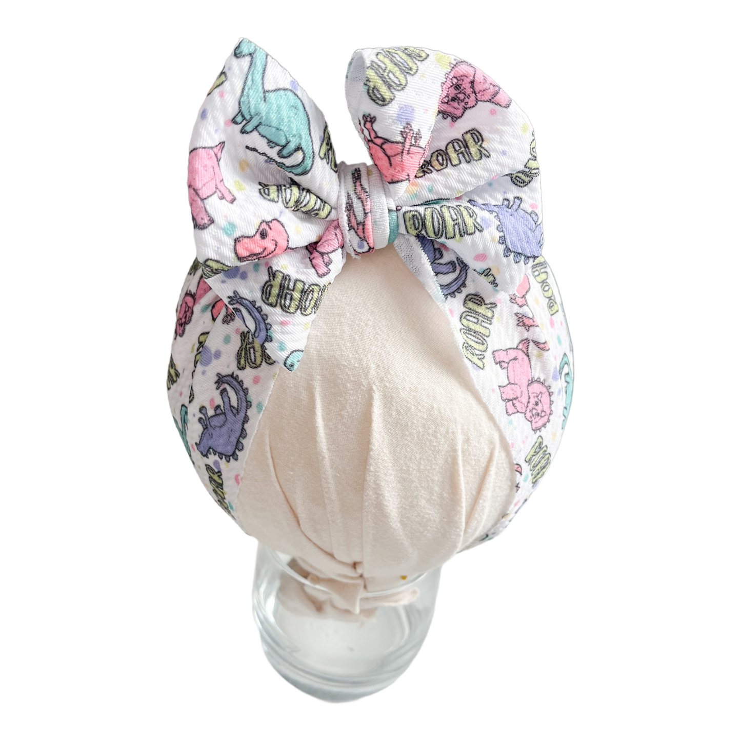 Dinosaur Headwrap Baby Bow, Dino Rawr Baby Girl Bow