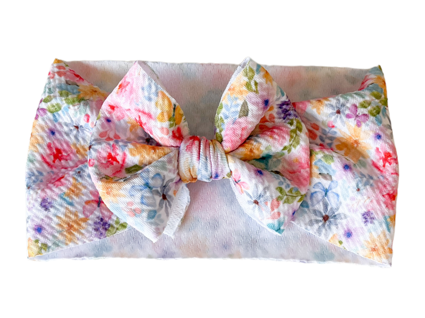 Spring Floral Headwrap Baby Bow