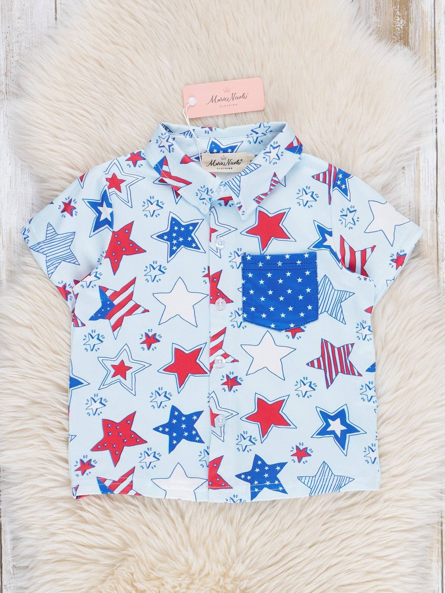 Star Spangled Button Up