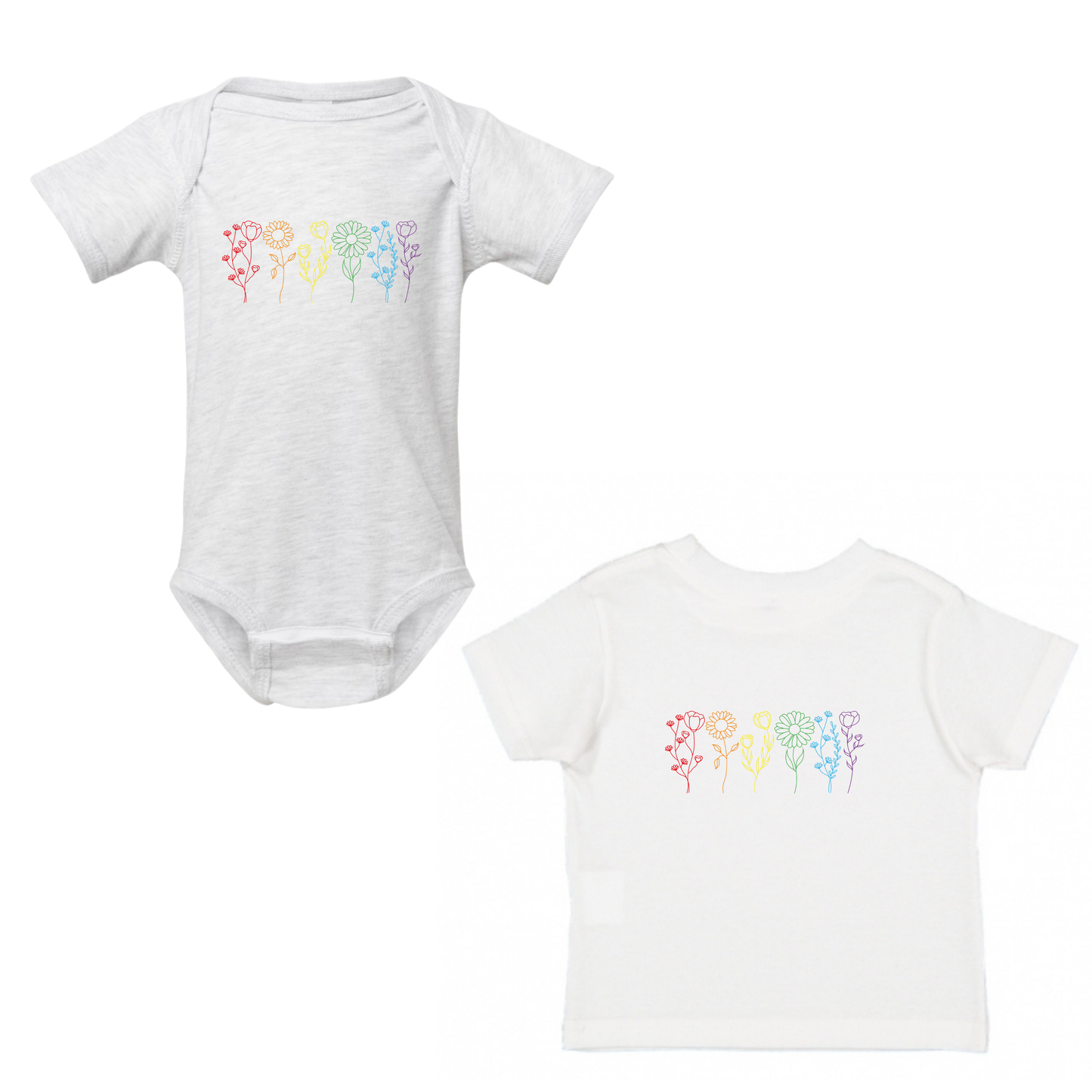 Rainbow Flowers Infant Shirt