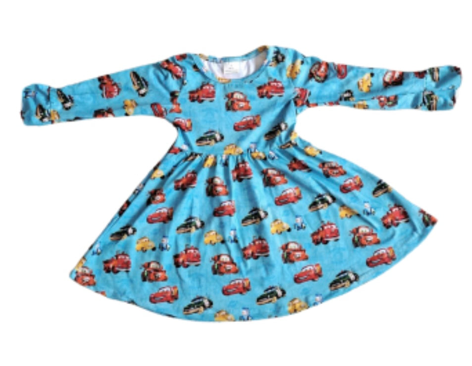 Cars Long Sleeve Dress