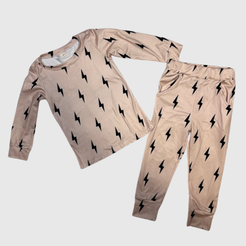 Tan Lightning Bolt Outfit