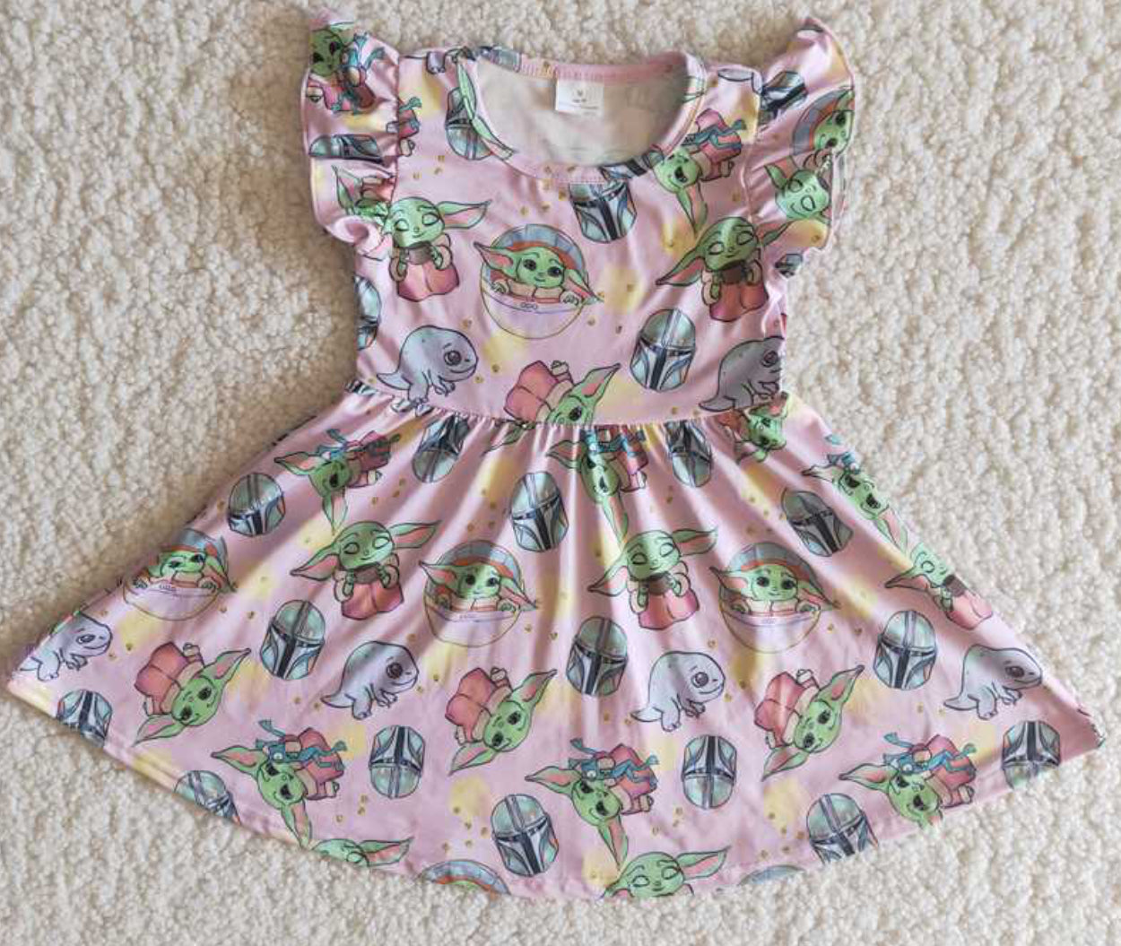 Pink Yoda Twirling Dress