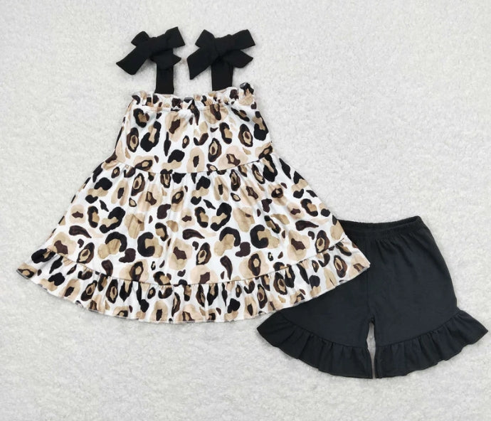 Leopard Ruffle Short Set