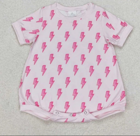 Pink Lightning Bolt Romper