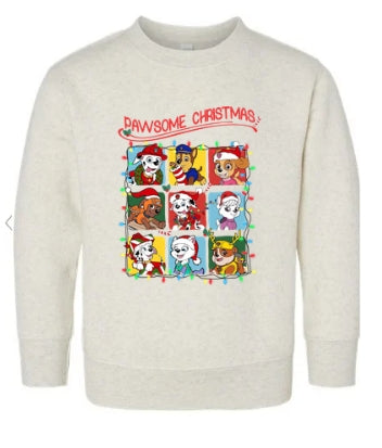 Pawesome Christmas Toddler Crewneck