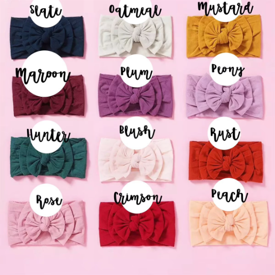 Double Bow Nylon Headbands