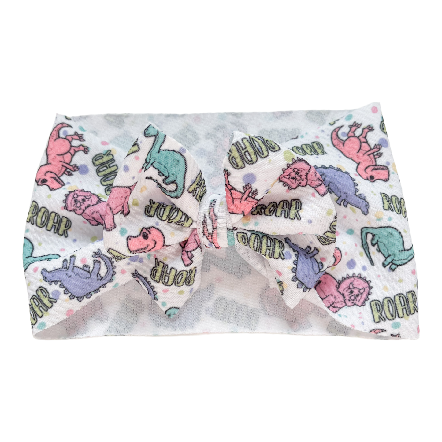 Dinosaur Headwrap Baby Bow, Dino Rawr Baby Girl Bow