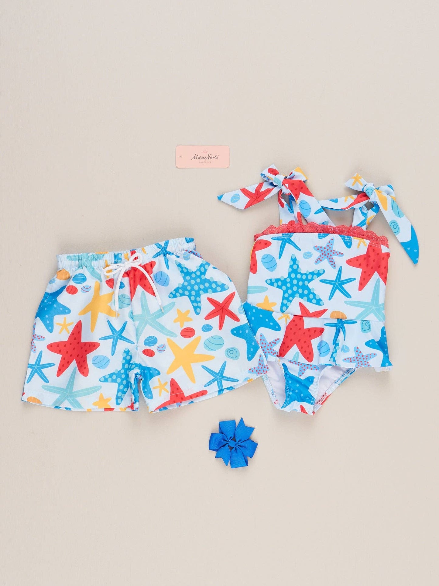 Starfish & Seashells Peplum Swimsuit