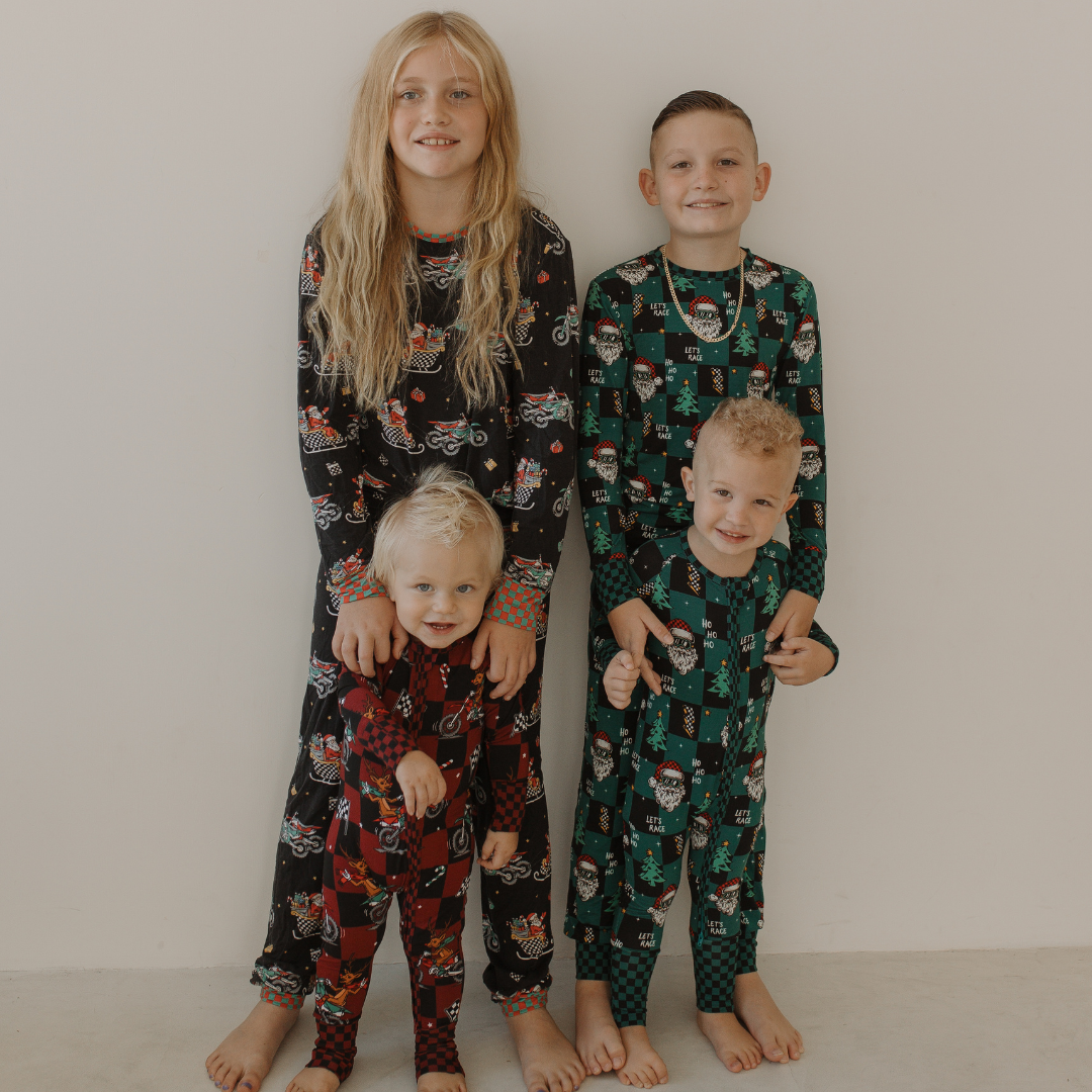 Let's Race Santa Zip Up Pajamas *PREORDER*