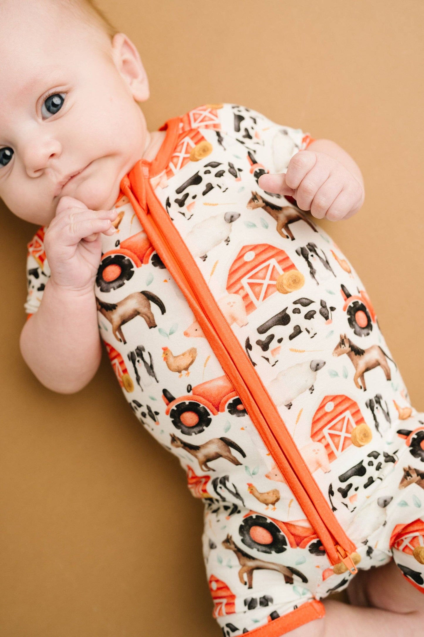 Little Red Barnyard Bamboo Short Romper