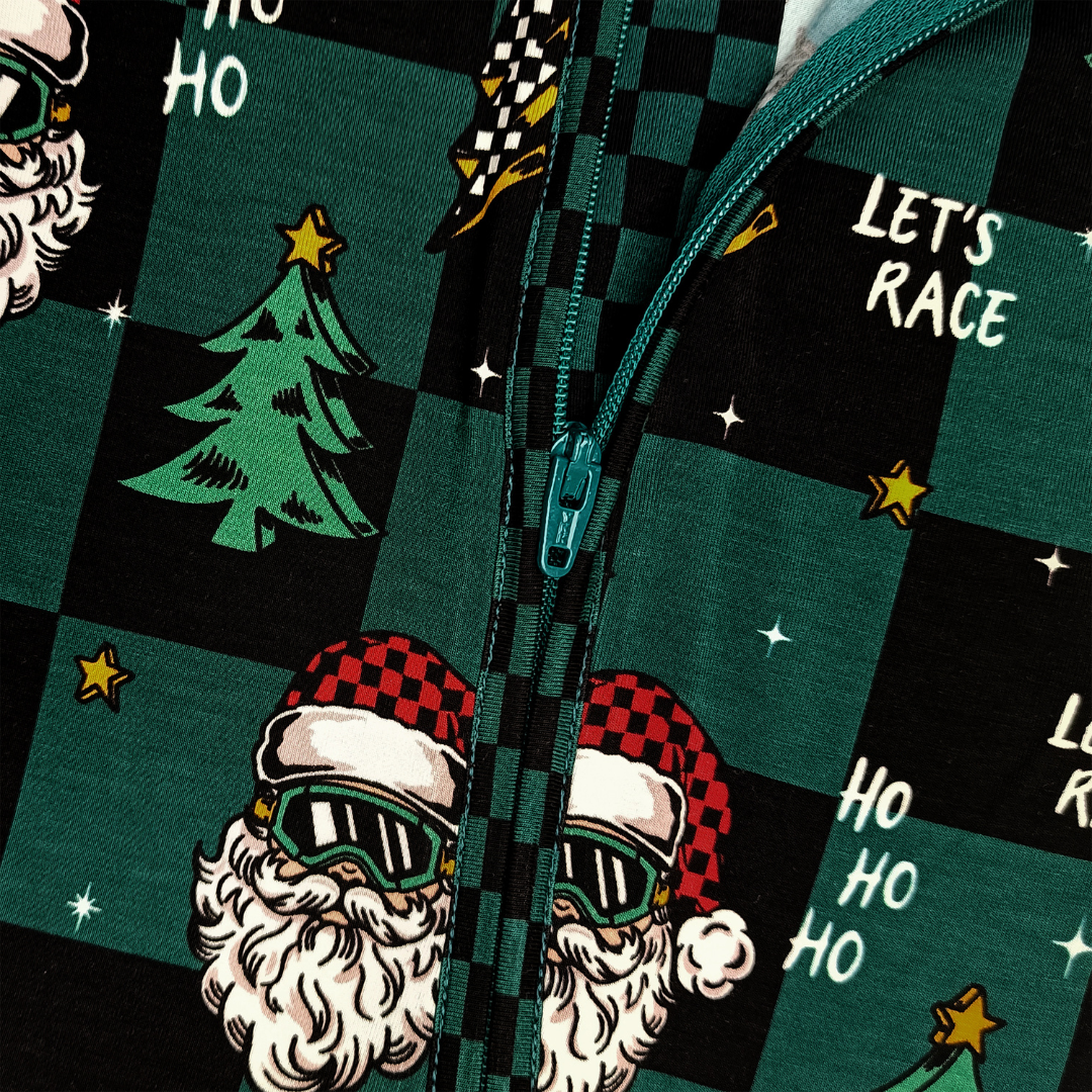 Let's Race Santa Zip Up Pajamas *PREORDER*