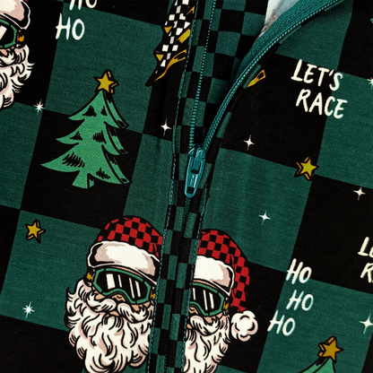 Let's Race Santa Zip Up Pajamas *PREORDER*
