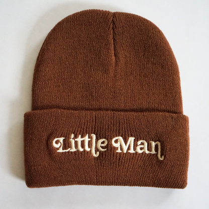 Matching Knit Hats- Little Man- Dark Brown