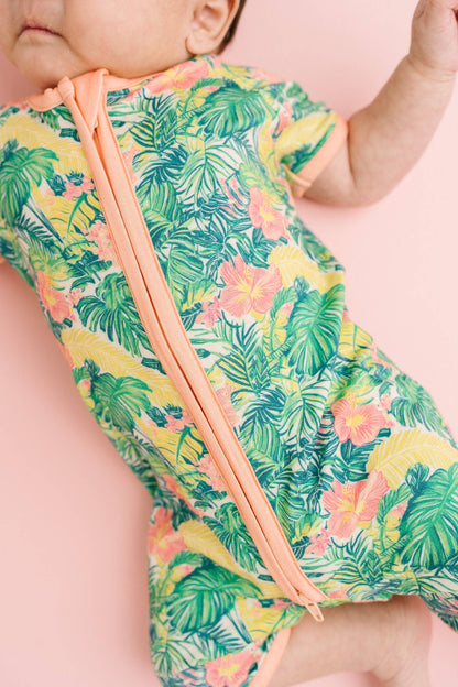 Tropical Bloom Bamboo Short Romper