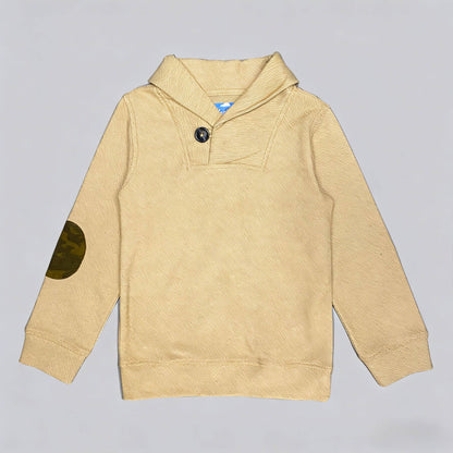 Kapital K Boys Tan Camo Elbow Patch Shawl Collar Sweater (12M–7)