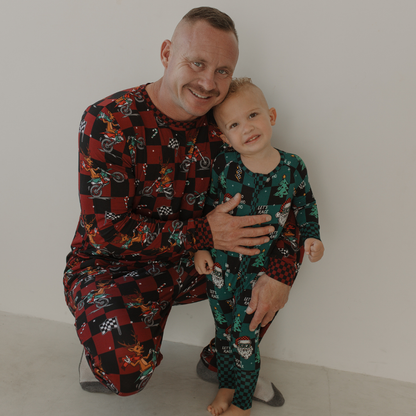 Let's Race Santa Zip Up Pajamas *PREORDER*