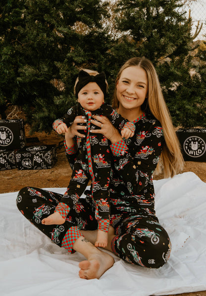 Santas Speedy Sleigh Zip Up Pajamas *PREORDER*