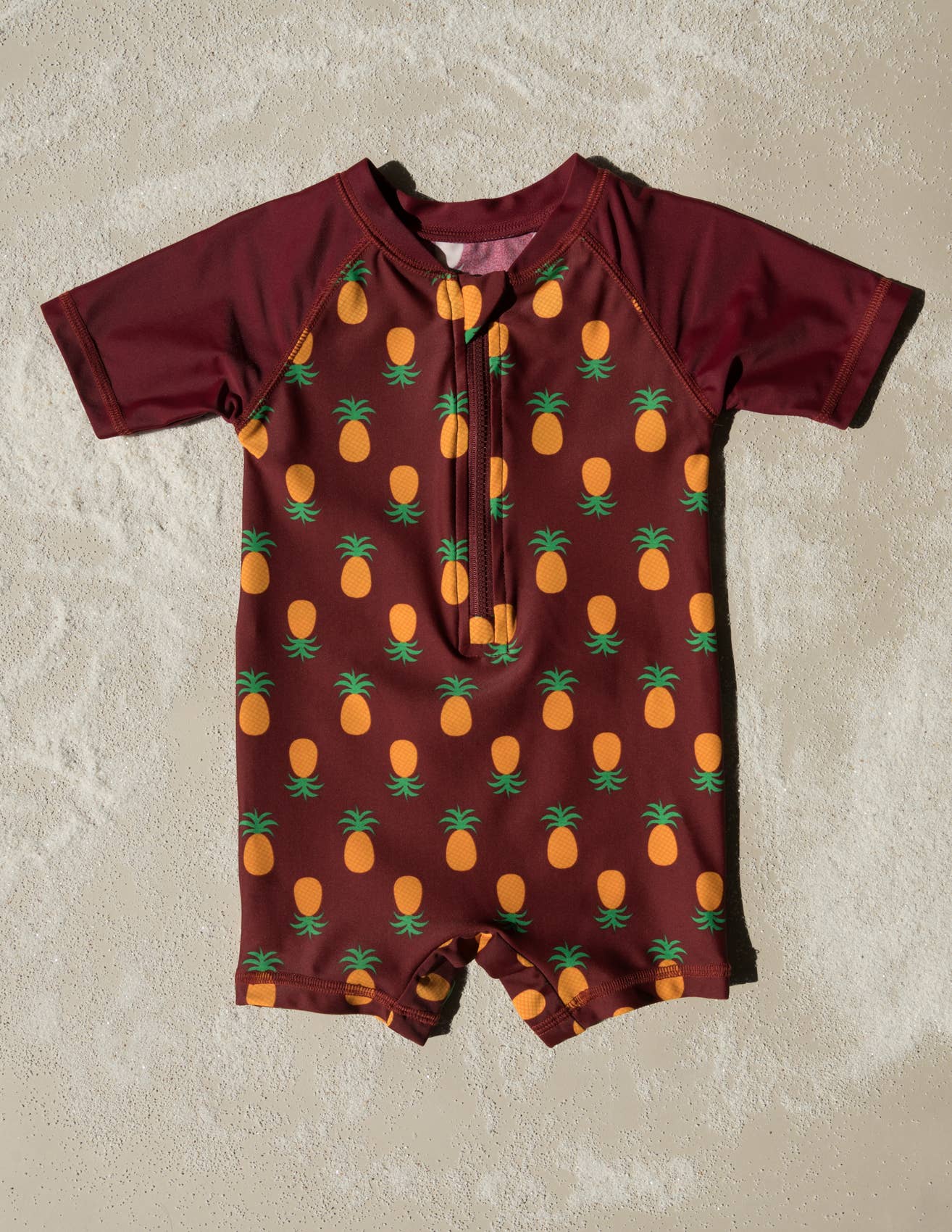 Pineapple One-Piece Rashguard Swimsuit
