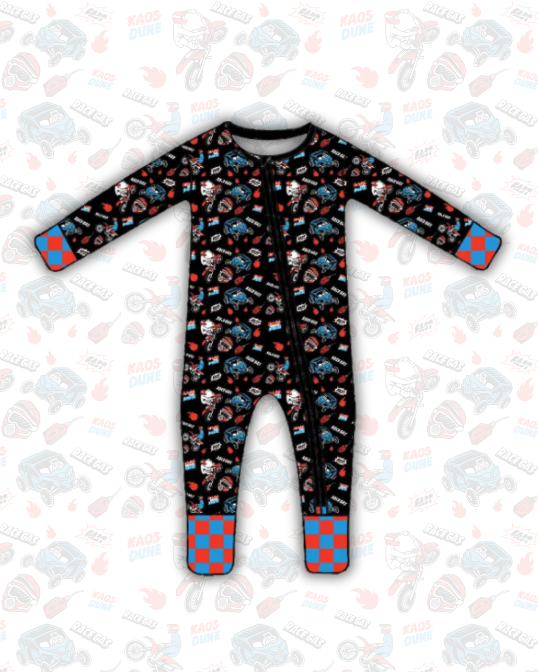 Kaos Race Gas Zip-Up Bamboo Pajamas