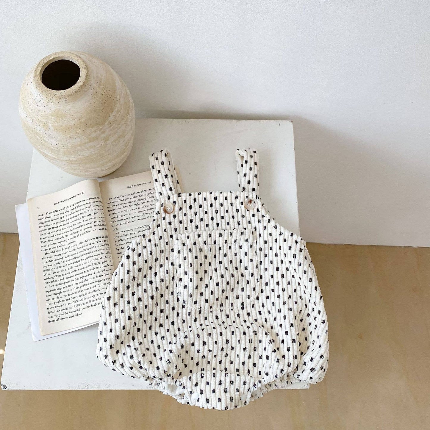 Corduroy Printed Bubble Romper