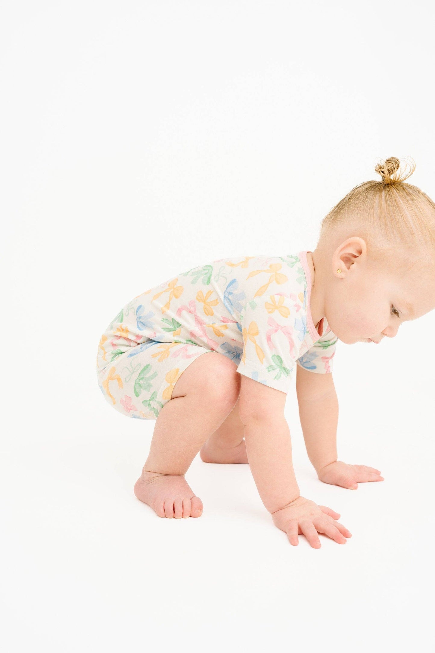 Pastel Bow Bamboo Shorts Set