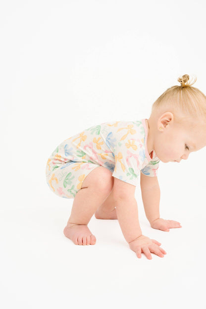 Pastel Bow Bamboo Shorts Set