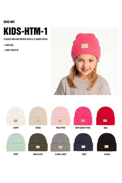 C.C Kids Classic Rib Patch Beanie