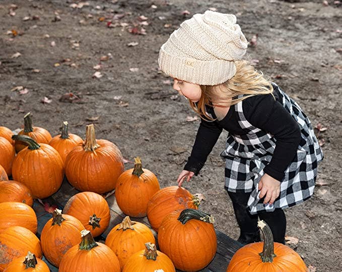 Kids Oversized Slouchy Beanie - Beige