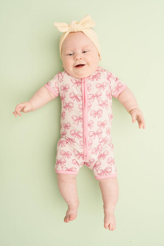 Pretty In Pink Bamboo Short Romper