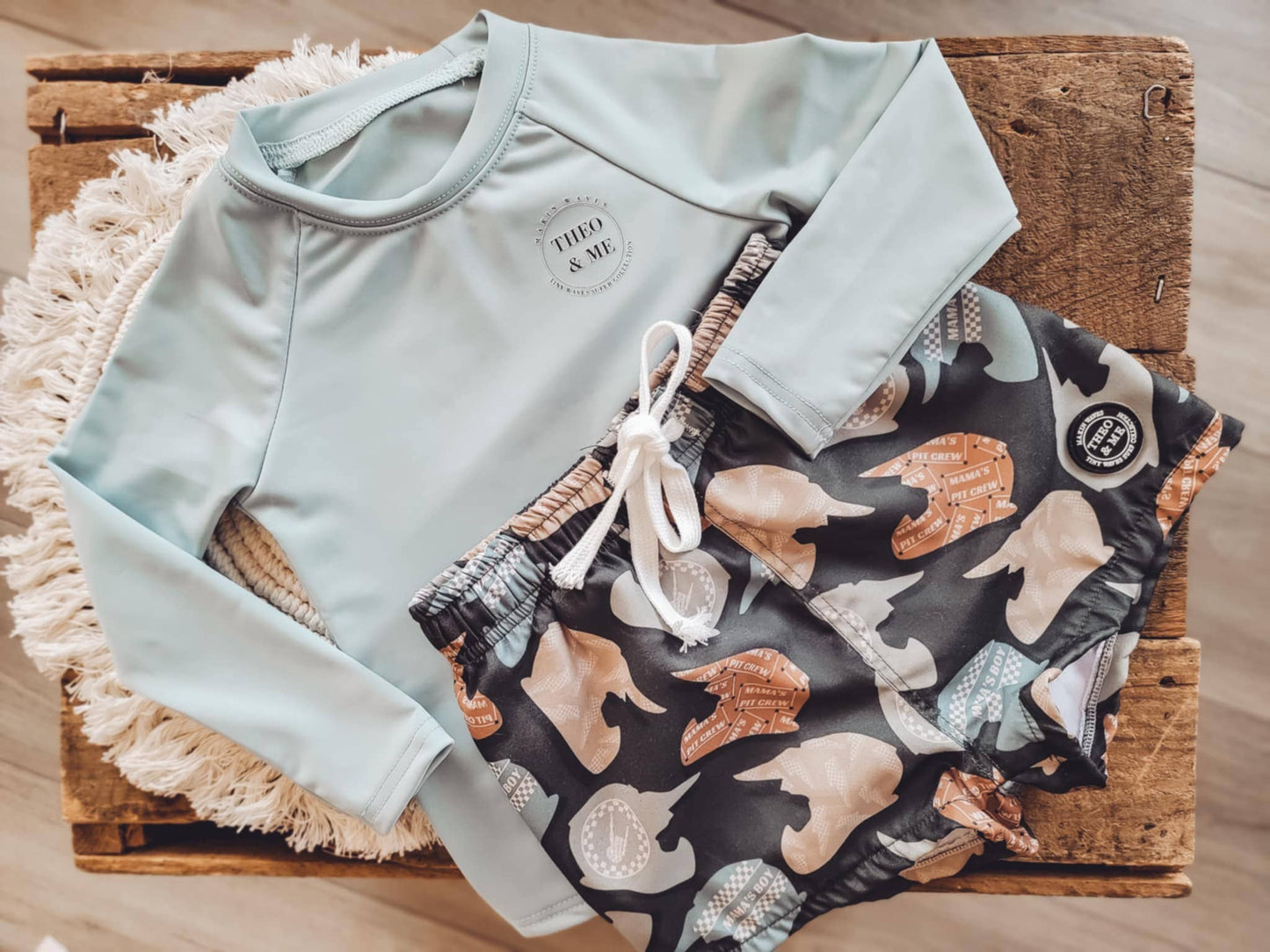 Boys Swim Trunks - Dirt Biking Helmets