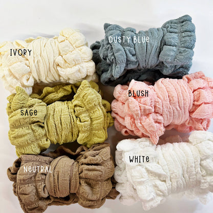 Marshmallow Texture Puff Double Bow Headband
