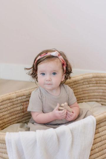 Knotted Rust Watercolor Tie Dye Baby Nylon Headband