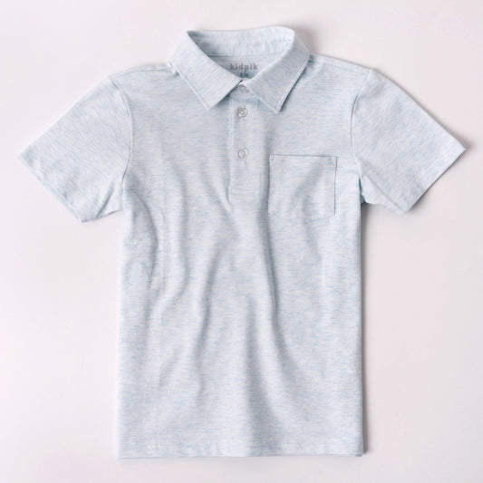 Heathered Pique Pocket Polo