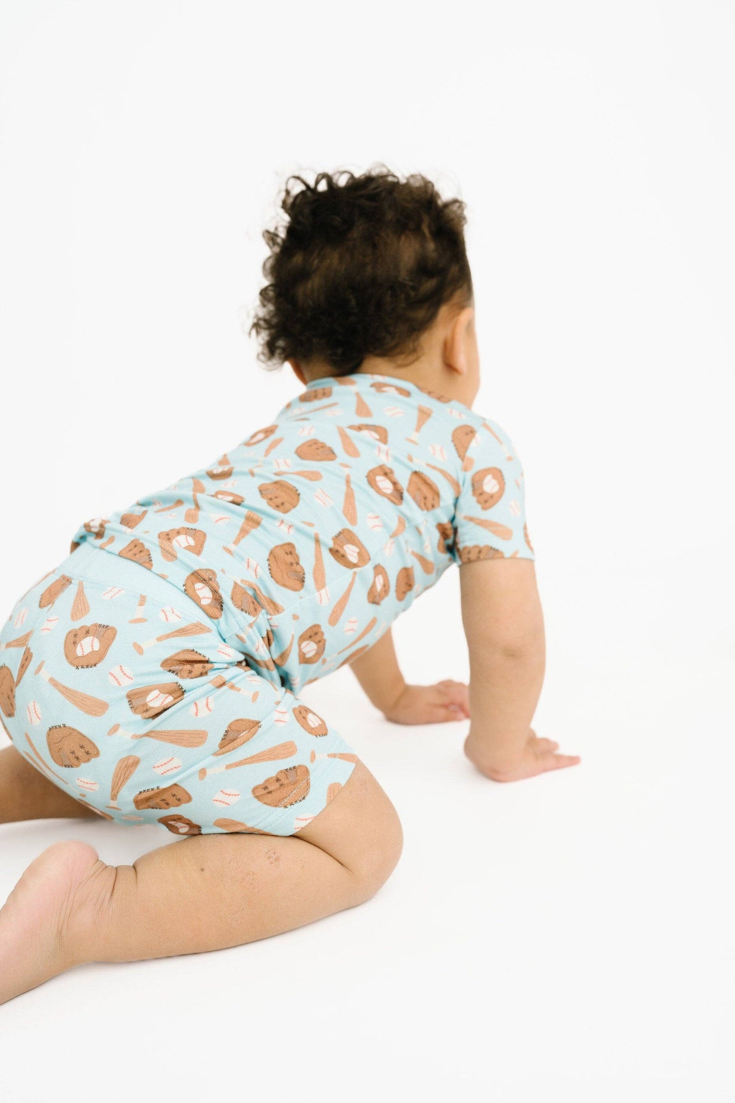 Home Run Blue Bamboo Shorts Set