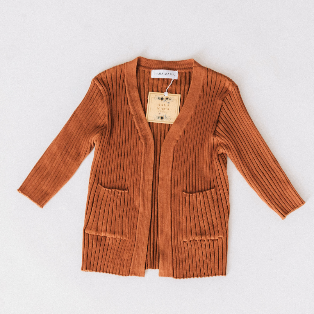 Camel Knit Cardigan Sweater