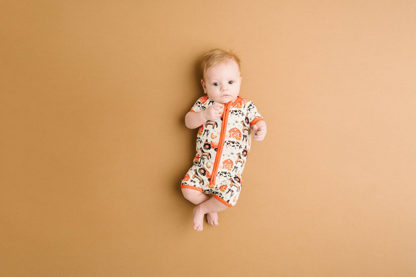 Little Red Barnyard Bamboo Short Romper