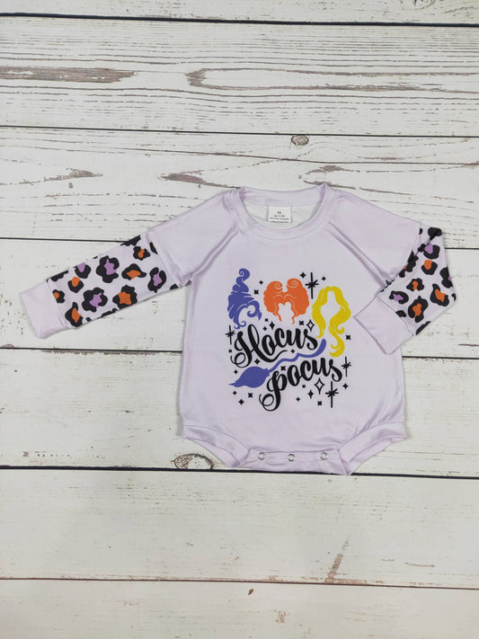 Cheetah Print Halloween Bubble Romper
