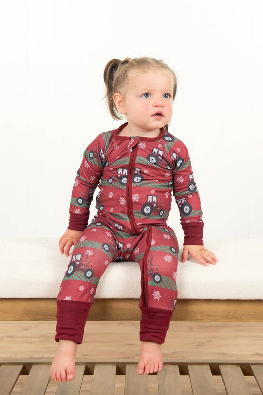 Red Tractor Christmas Baby Zippy