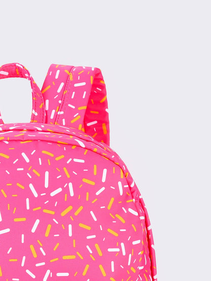 Pink Ice Cream Drip Kids Canvas Backpack