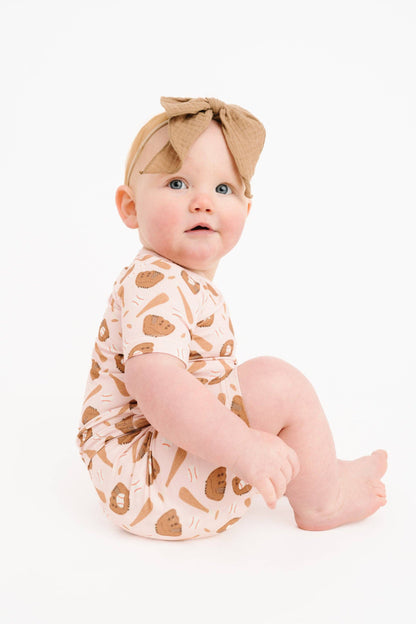 Home Run Pink Bamboo Shorts Set