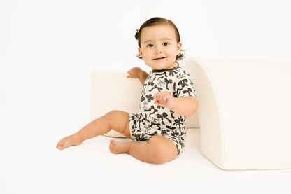 Monochrome Bows Bamboo Shorts Set