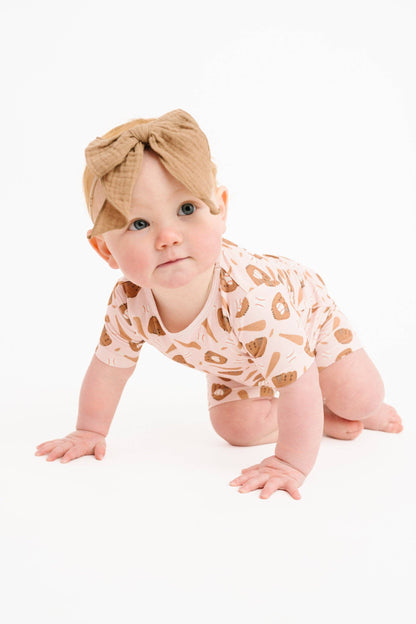 Home Run Pink Bamboo Shorts Set