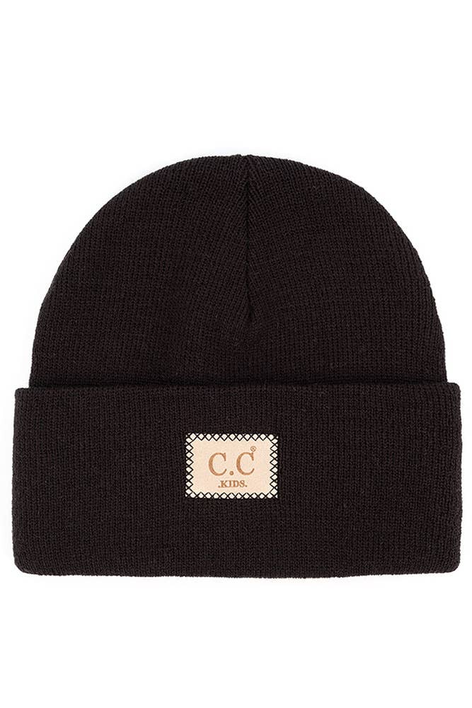 C.C Kids Classic Rib Patch Beanie