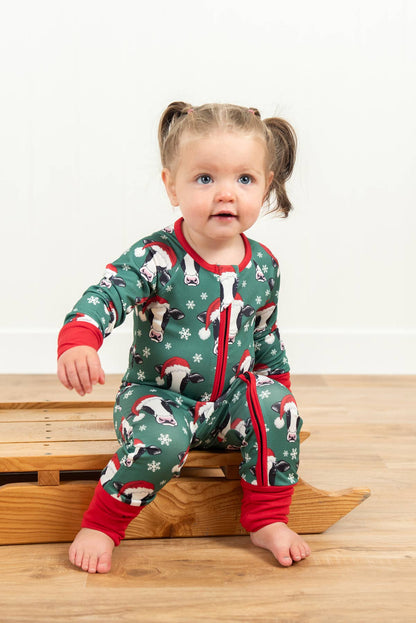 Santa Cows Christmas Baby Zippy