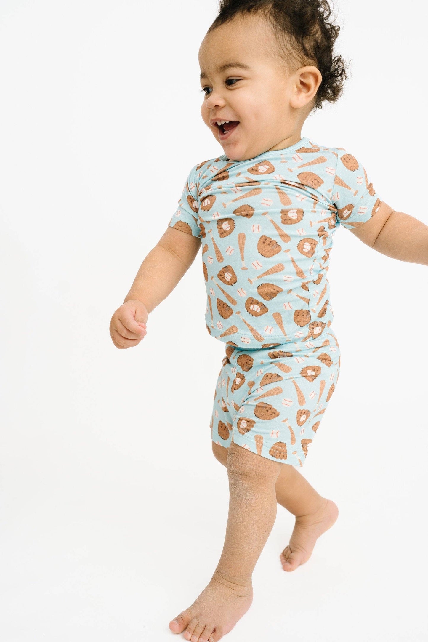 Home Run Blue Bamboo Shorts Set