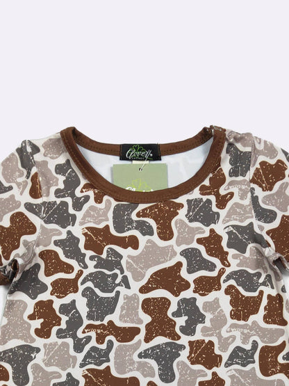 Distressed Camo Boy Romper