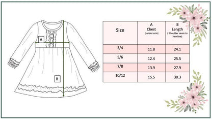 Kids Long Sleeve Dark Teal Ruffle Button Fall Winter Dress
